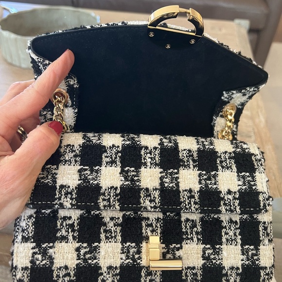 Chic Black and White Checkered Women's Bag - Picture 3 of 5